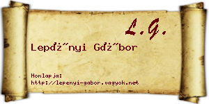 Lepényi Gábor névjegykártya